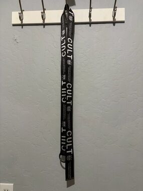 CULT Black Logo Lanyard with White Print